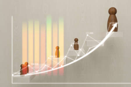 step up of success to final level of winner, 3d illustration renderingの写真素材