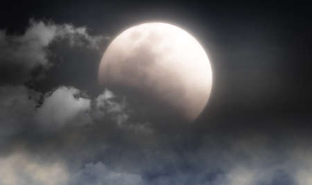double exposure full moon night sky with cloud, soft focus design for background replacement