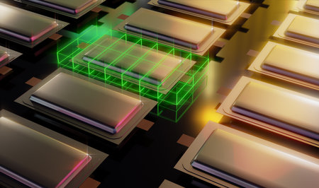 Solid state batteries pack design, 3d illustration renderingの写真素材