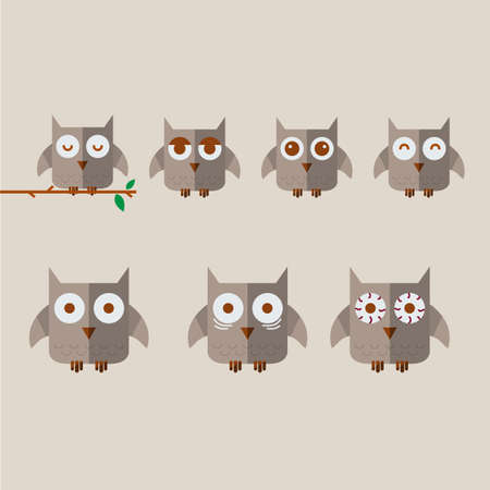 owl character. awake concept - vector illustartionの写真素材