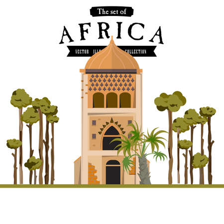 Masjid in african style - vector illustrationのイラスト素材