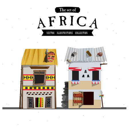 African house style - vector illustrationのイラスト素材