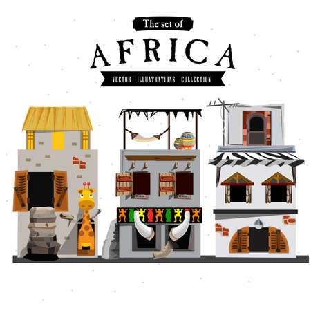 African house style - vector illustrationのイラスト素材
