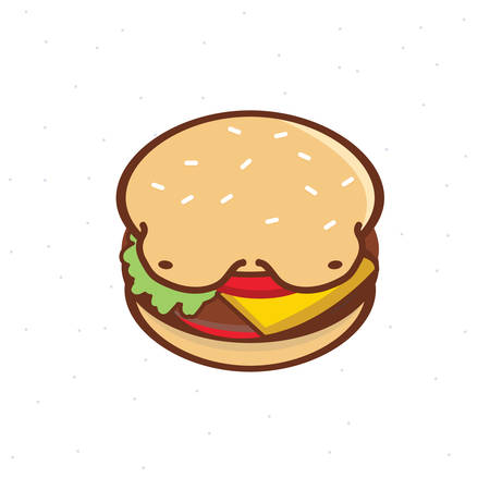 Fat hamburger - vector illustrationのイラスト素材