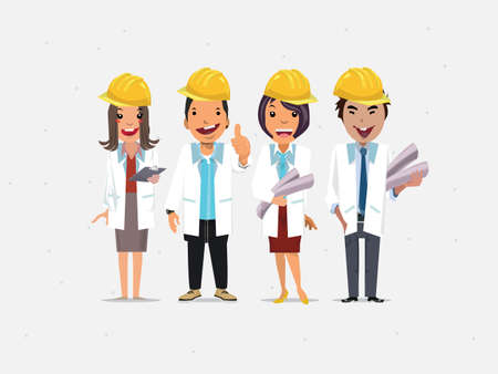 Engineer Characters - vector illustrationのイラスト素材