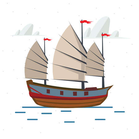 Chinese ship - vector illustrationのイラスト素材
