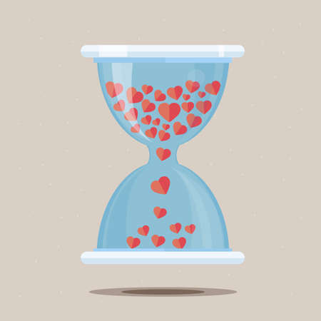 Hourglass with heart - vector illustrationのイラスト素材