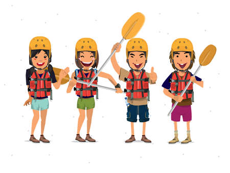 Rafting Tourist - vector illustrationのイラスト素材
