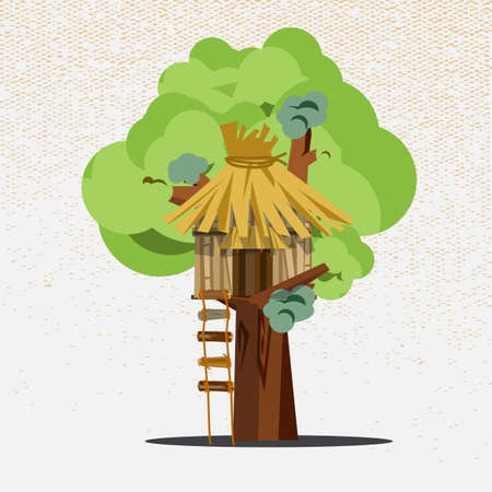 Tree House - vector illustrationのイラスト素材