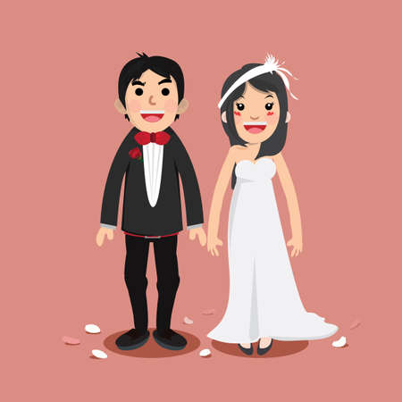 Wedding Character - vector illustrationのイラスト素材