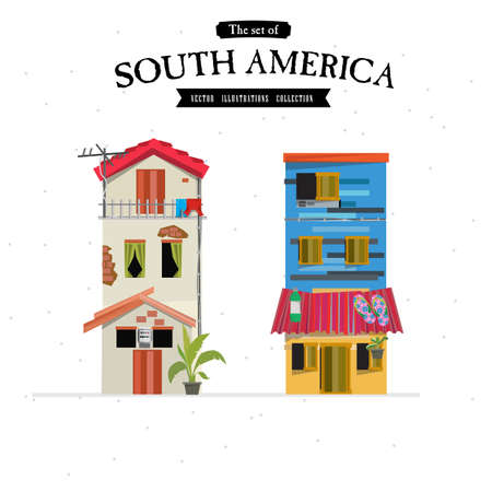 South America house style - vector illustrationのイラスト素材