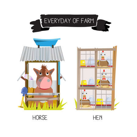 Set of farm house - vector illustrationのイラスト素材
