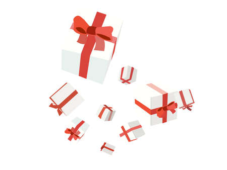Gift box falling from the sky - vector illustrationのイラスト素材