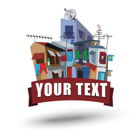 Slum in badge - vector illustrationのイラスト素材