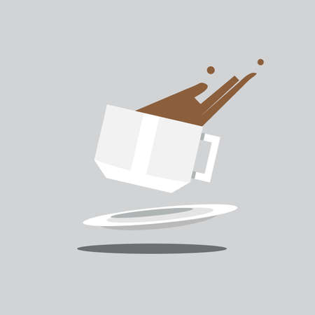 falling coffee cup - vector illustrationのイラスト素材