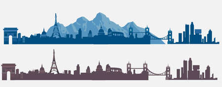 Europe landscape background - vector illustrationのイラスト素材
