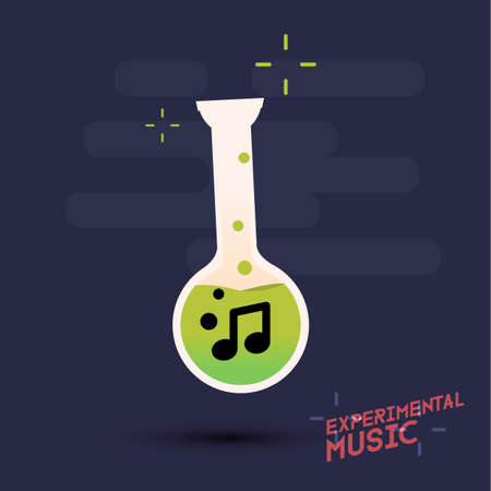 experimental music. music note in test tube - vector illustrationのイラスト素材