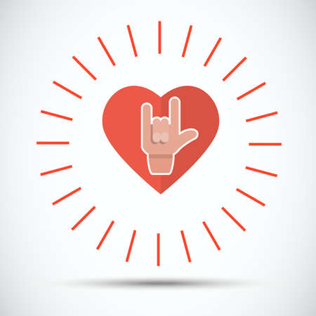 love hand with heart - vector illustrationのイラスト素材