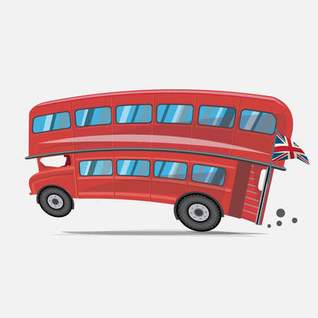 London red bus. Double decker bus - vector illustrationのイラスト素材