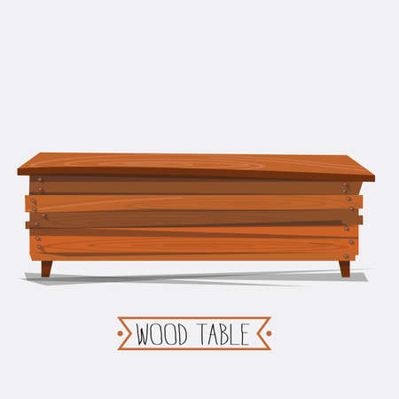 wood table - vector illustrationのイラスト素材