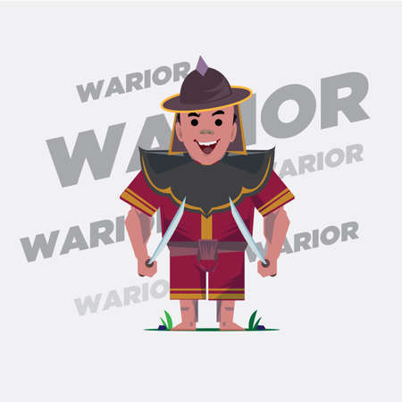 old warrior - vector illustrationのイラスト素材