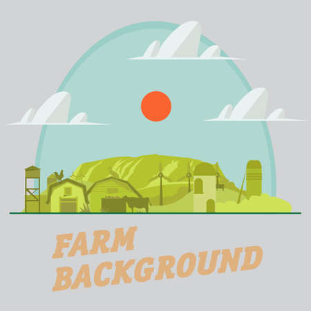 farm background - vector illustrationのイラスト素材