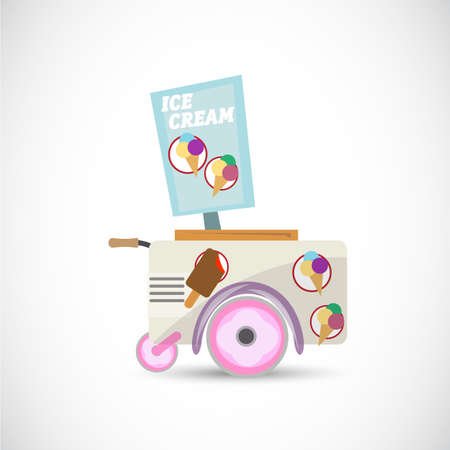 ice cream cart - vector illustrationのイラスト素材