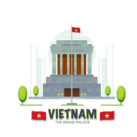 vietnam grand palace landmark - vector illustrationのイラスト素材