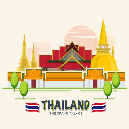 The Grand Palace. landmark of Bangkokのイラスト素材