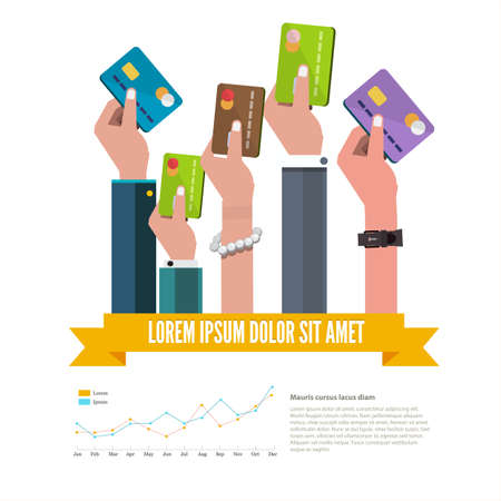 hand with credit card - illustrationのイラスト素材