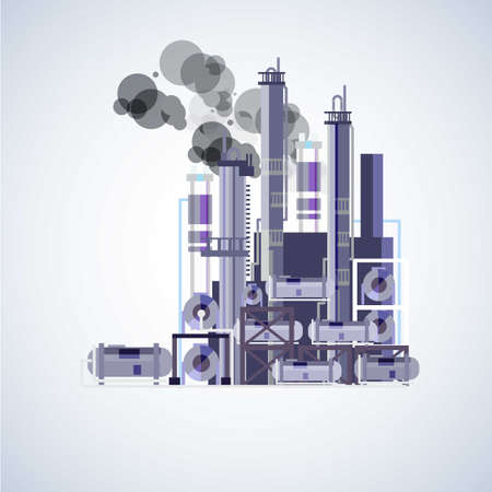 Heavy industry. factory - illustrationのイラスト素材