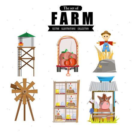 farm set.- illustrationのイラスト素材
