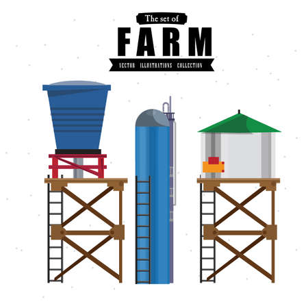 water tanks - illustrationのイラスト素材