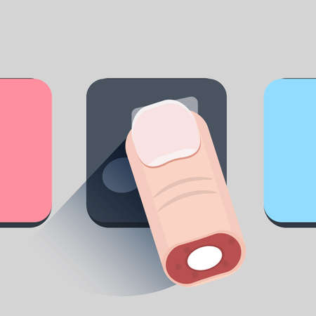 finger touching on application icon. touch screen concept - vector illustration