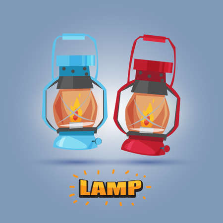 Vintage Lamp with letters design - vector illustrationのイラスト素材