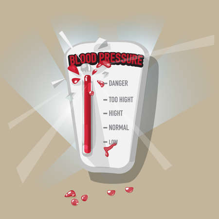 high Cholesterol levels with broken thermometer. danger and unhealthy concept - vector illustrationのイラスト素材
