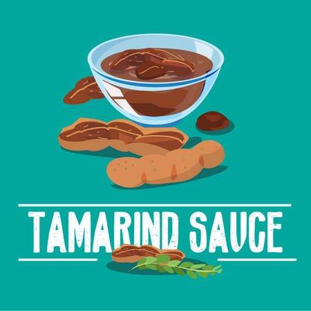 tamarind sauce - vector illustrationのイラスト素材