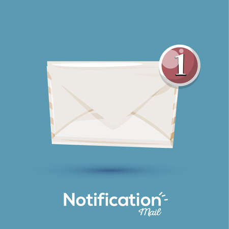 envalope with notification alert icon. typographic - vector illustrationのイラスト素材