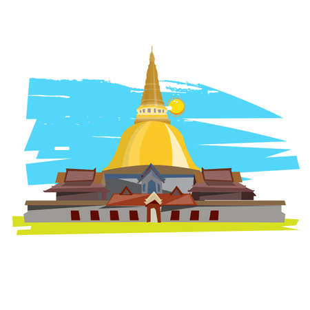 Thai Temple  - vector illustrationのイラスト素材