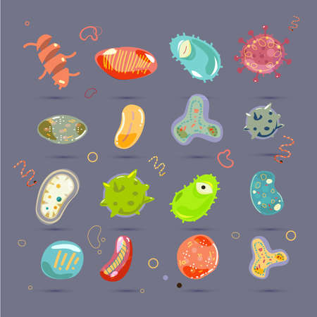 virus set - vector illustrationのイラスト素材