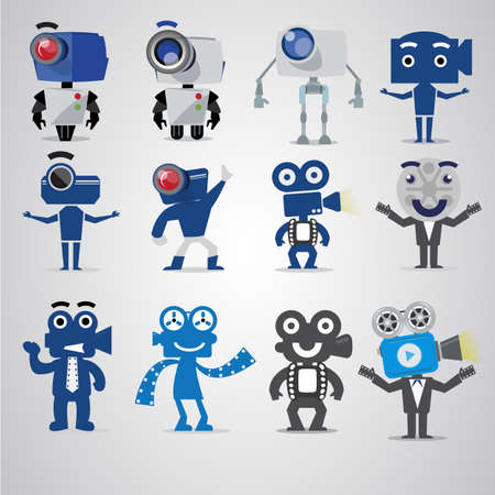 camera and video character design - vector illustrationのイラスト素材