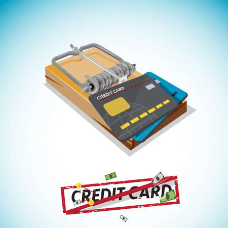 Credit Card Trap, Predatory Lending concept - vector illusttration