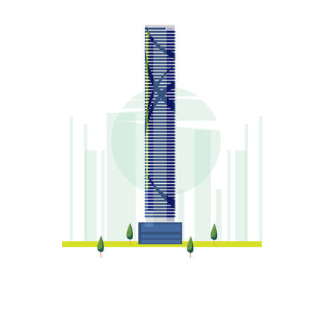 The Infinity Tower, Brisbane, Australia. famous building - vector illustrationのイラスト素材
