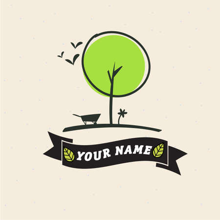 tree logo. farm concept - vector illustrationのイラスト素材