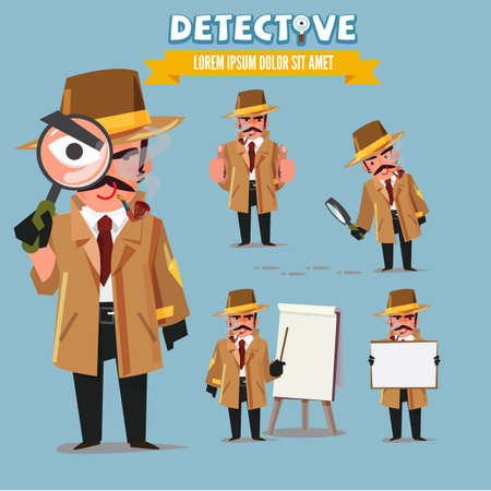Detective character set.のイラスト素材