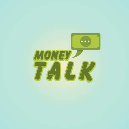 money with speech bubble logo. business concept - vector illustrationのイラスト素材
