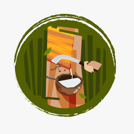 Rubber tapping - vector illustrationのイラスト素材