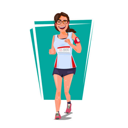 Runner Girl. character design. sport concept - vector illustrationのイラスト素材