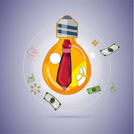 Lighting bulb with necktie insideのイラスト素材