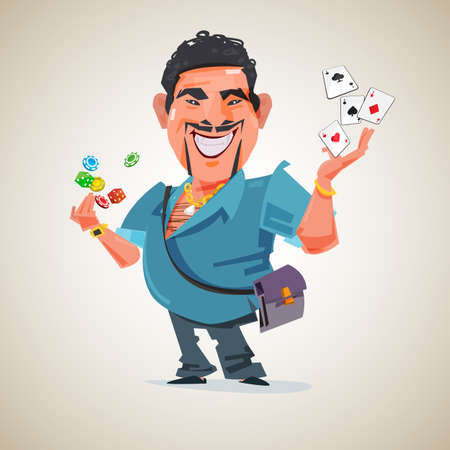 Gambler character design - vector illustrationのイラスト素材